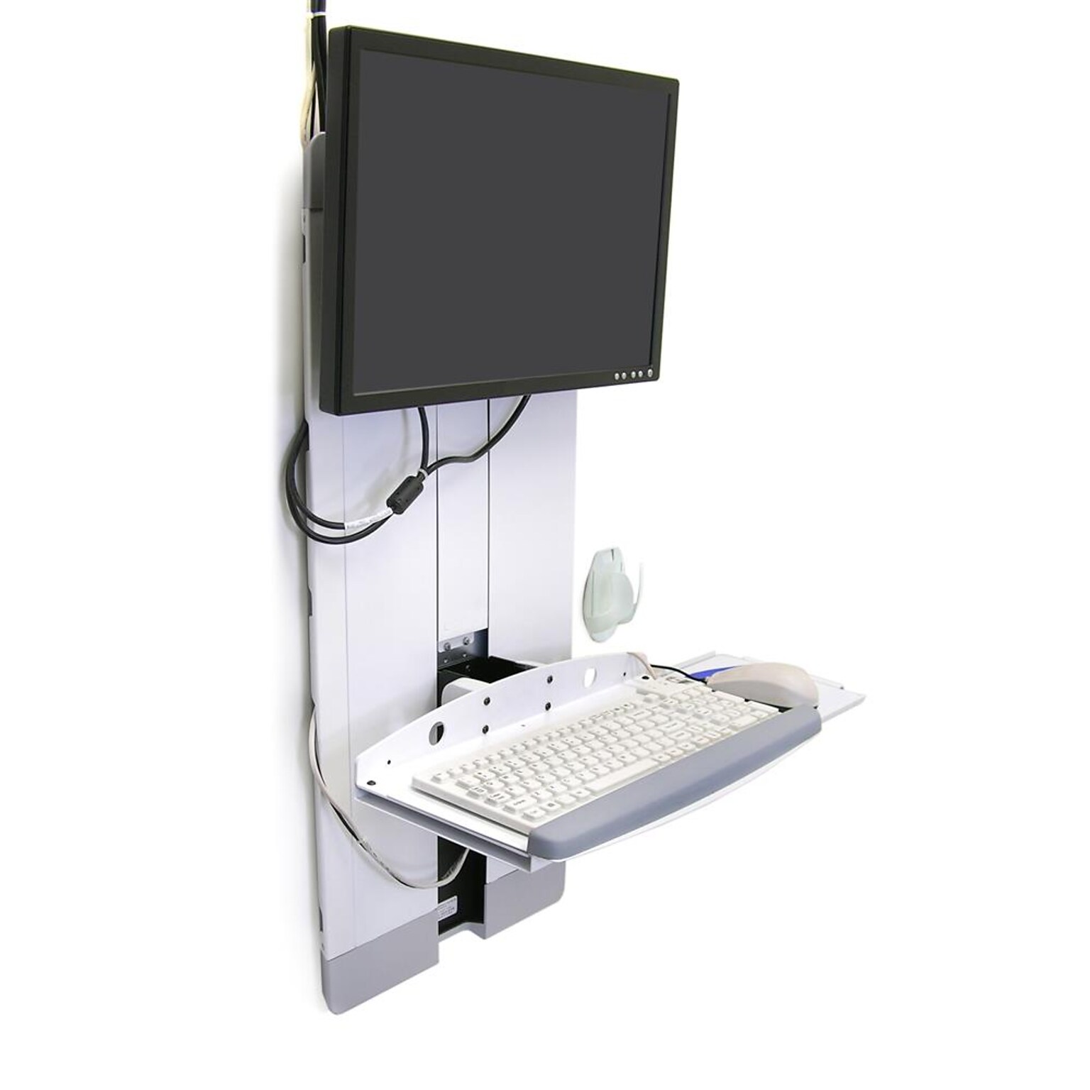 Ergotron StyleView Vertical Lift Adjustable High Traffic Area, 24 Screen Support, White (60-593-216)