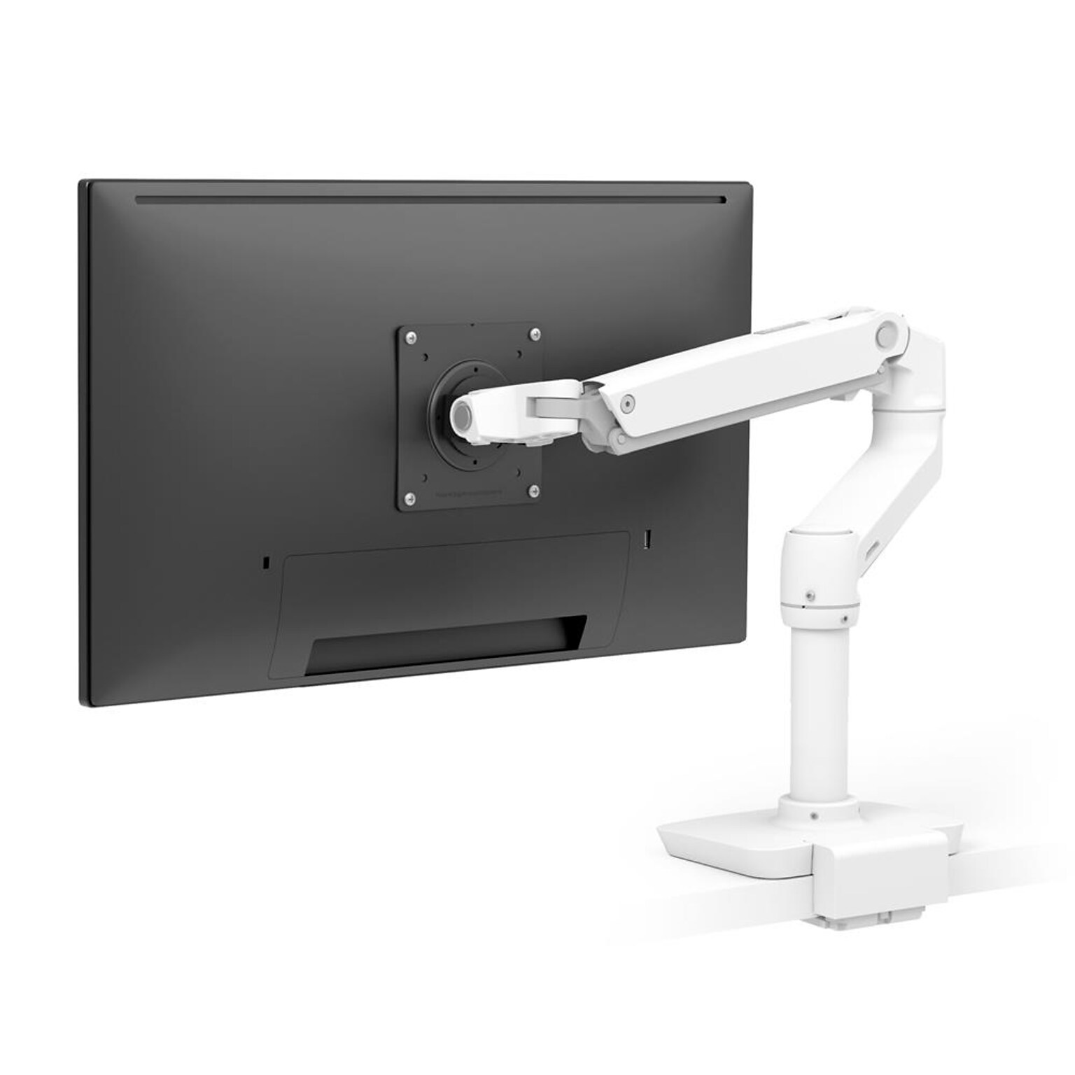 Ergotron LX Desk Adjustable Single Arm with Low-Profile Clamp, 34 Screen Support, White (45-626-216)
