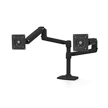 Ergotron LX Wall Adjustable Dual Arm Mount, 24 Screen Support, Black (45-492-224)