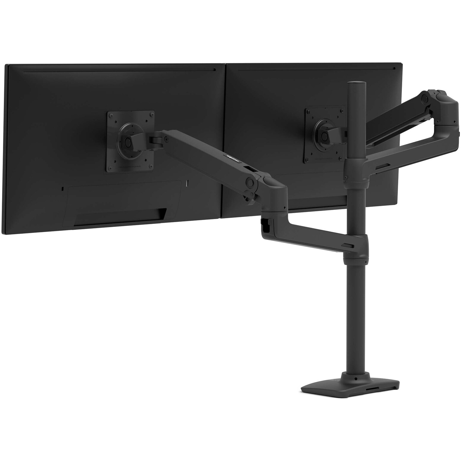 Ergotron LX Adjustable Dual Stacking Arm Tall Pole Desk Mount, 40 Screen Support, Matte Black (45509224)