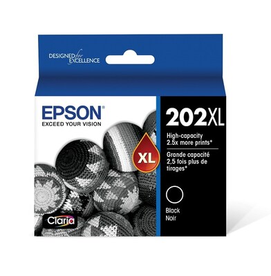 Epson T202XL Black/Cyan/Magenta/Yellow High Yield Ink Cartridge, 4/Pack
