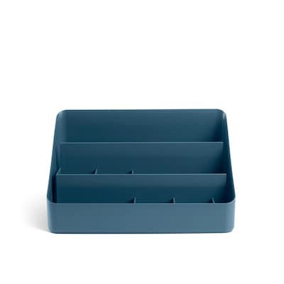 Poppin Slate Blue Desk Organizer, 12.5W x 7.25H x 6.75D  (105080)