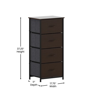Flash Furniture Harris 4 Drawers Storage Dresser, Black/Brown (WX5L203MDFBKBR)