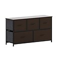 Flash Furniture Harris 5 Drawers Storage Dresser with Engineered Wood Drawers, Black/Brown (WX5L206M