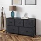 Flash Furniture Harris 5 Drawers Storage Dresser with Fabric Drawers, Black (WX5L206WBKBK)
