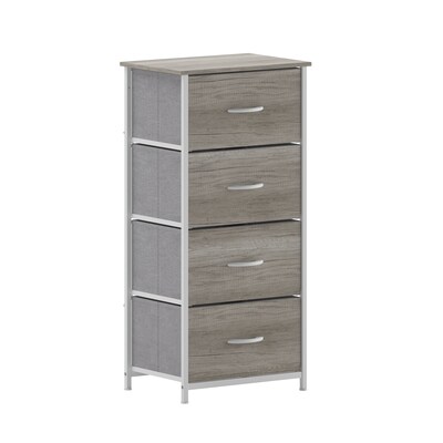 Flash Furniture Harris 4 Drawers Storage Dresser with Engineered Wood Drawers, White/Light Natural (