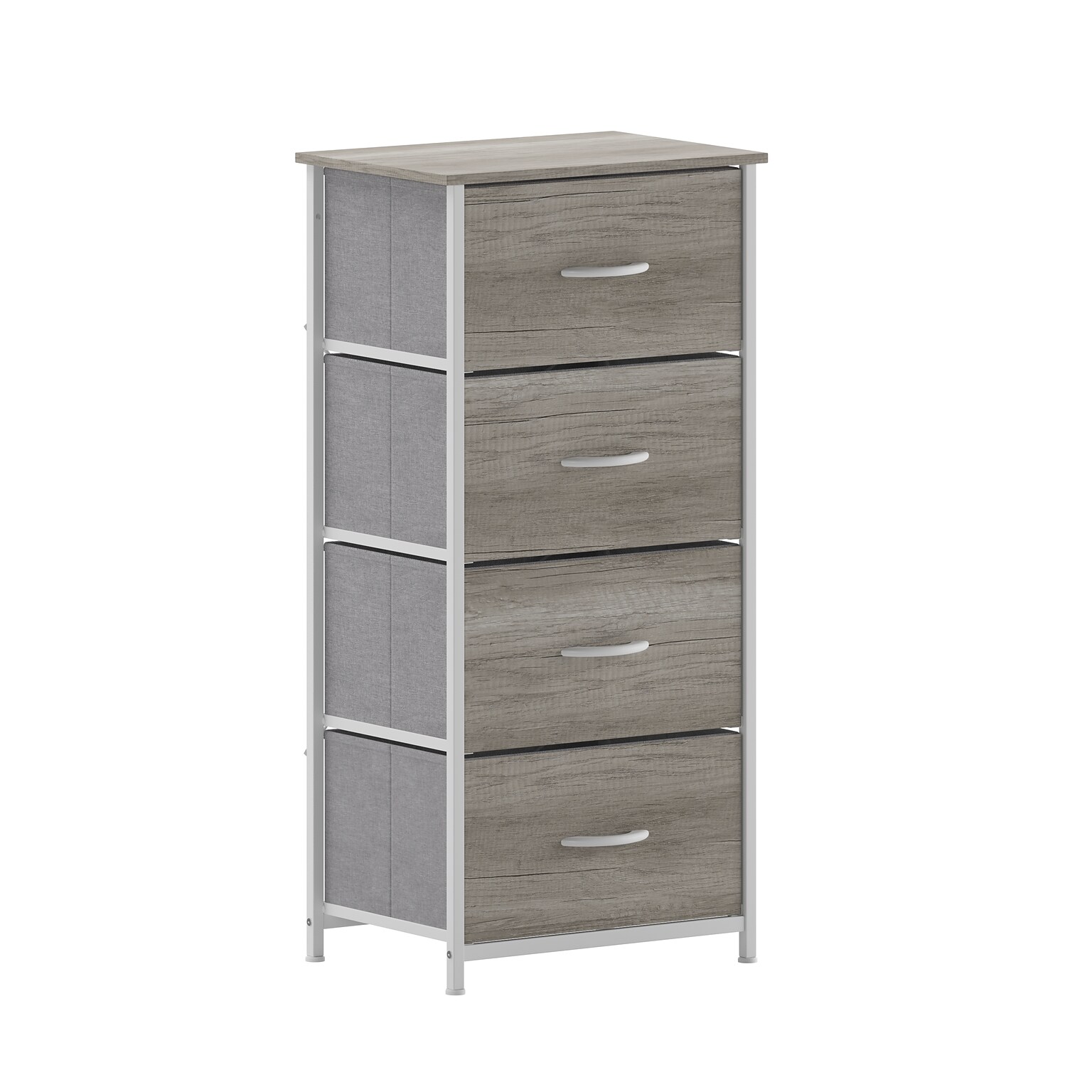 Flash Furniture Harris 4 Drawers Storage Dresser with Engineered Wood Drawers, White/Light Natural (WX5L203MDFWTLNT)