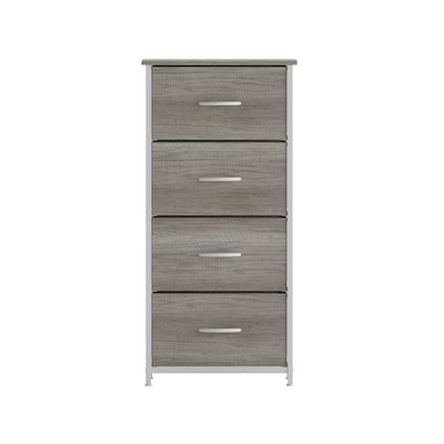 Flash Furniture Harris 4 Drawers Storage Dresser with Engineered Wood Drawers, White/Light Natural (WX5L203MDFWTLNT)