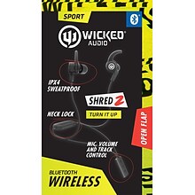 Wicked Audio Shred2 Wireless Bluetooth Stereo Headphones, Lime Freak (WI-BT3670)