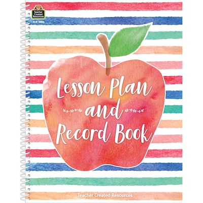 Teacher Created Resources Watercolor Lesson Plan and Record Book, 160 Pages, 8.5 x 11 (TCR3586)