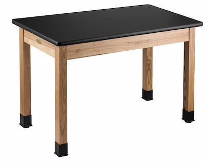 National Public Seating Wood Science Table, Chemical Resistant Series, 24 x 72, Height Adjustable,