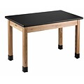 National Public Seating Wood Science Table, Chemical Resistant Series, 24 x 48, Black/Ashwood (SLT1-2448C)