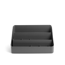Poppin Dark Gray Desk Organizer, 12.5W x 7.25H x 6.75D (105079)