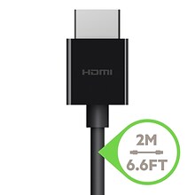 Belkin 6.6 Ultra High Speed HDMI Cable, HDMI Male/HDMI Male, Black (AV10175BT2M-BLK)