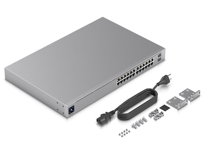 Ubiquiti UniFi Professional 24-Port Gigabit Ethernet PoE Unmanaged Switch, Silver (USW-PRO-24-POE)