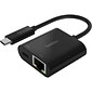 Belkin USB-C to Ethernet + Charge Adapter, Black (INC001BK-BL)