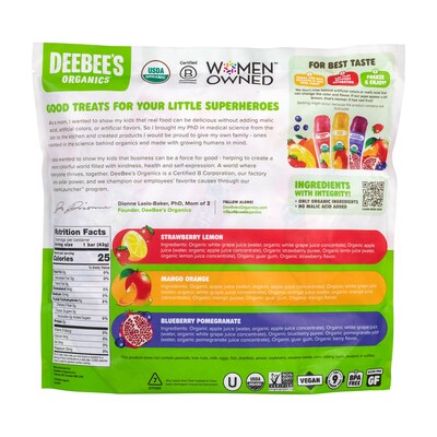 DeeBees Organics SuperFruit Freezie, 1.35 fl oz, 35/Pack (220-02250)