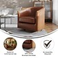 Flash Furniture Myles Leathersoft Upholstery Club Style Barrel Accent Armchair, Brown (BSAC22061BRNPU)