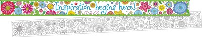 Barker Creek Color Me! In My Garden Double-Sided Border with Quote 2-Pack, 70 Feet/Set (BC3659)