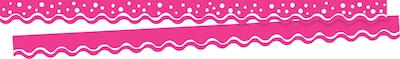 Barker Creek Happy Hot Pink Double-Sided Scalloped Border 2-Pack, 78 Feet/Set (BC3708)
