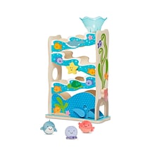 Melissa & Doug Rollables Wooden Ocean Slide Infant and Toddler Toy, 5 Pieces