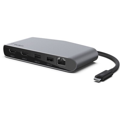 Belkin Mini Thunderbolt 3 Dock Mini HD For Desktop PC/Notebook/Monitor, Black (F4U098BT)