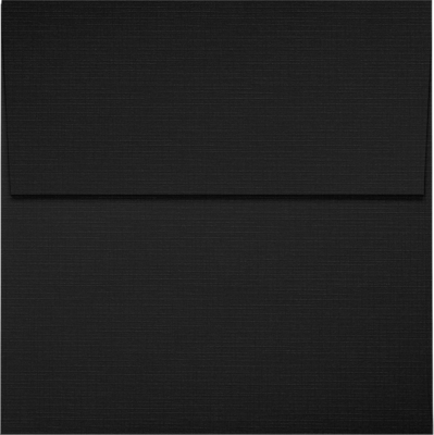 JAM Paper Square Envelopes, Peel & Press, 3 1/4 x 3 1/4, Black Linen, 50 Pack (8503-BLI-50)