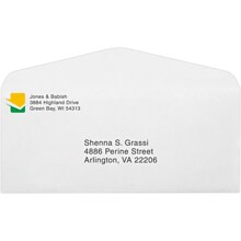 JAM Paper #10 Regular Envelopes, 4 1/8 x 9 1/2,  Bright White, 50 Pack (43687-50)
