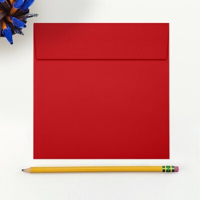 JAM Paper 6 x 6 Square Envelopes, Peel & Press, Ruby Red, 50/Pack (8525-18-50)