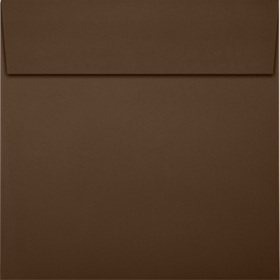 JAM Paper Square Envelopes, Peel & Press, Chocolate Brown, 6 x 6, 250 Pack (8525-25-250)