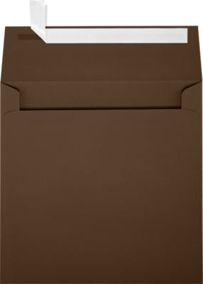 JAM Paper Square Envelopes, Peel & Press, Chocolate, 6 x 6, 50 Pack (8525-25-50)