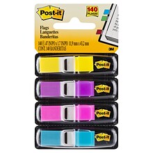 Post-it Flags, .47 Wide, Assorted Colors, 140 Flags/Pack (683-4AB)