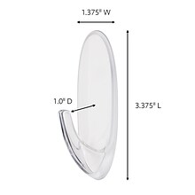 Command™ Large Clear Hook with Clear Strips, 1/Pack