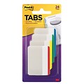 Post-it® Tabs, 2 Wide, Lined, Assorted Colors, 24 Tabs/Pack (686F-1)