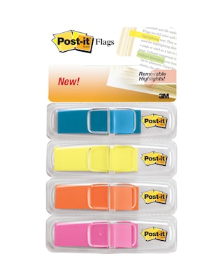 Post-it® Flags, .47 Wide, Assorted Colors, 140 Flags/Pack (683-4ABX)