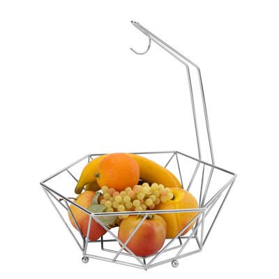 Kitchen Details Fruit Basket with Banana Tree, Chrome (23377-CHR)