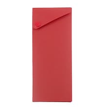 JAM Paper Plastic Sliding Pencil Case Box with Button Snap, Red (2166513299)