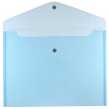 Jam Paper Plastic File Pocket, 1 Expansion, Letter Size, Blue, 12/Pack (218S0BU)