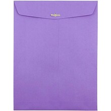 JAM Paper 10 x 13 Open End Catalog Colored Envelopes with Clasp Closure, Violet Purple Recycled, 1