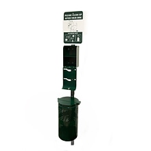 Poopy Pouch 10 Gal Steel Trash Cans With Lid, Green (PP-SD-01-2R400)
