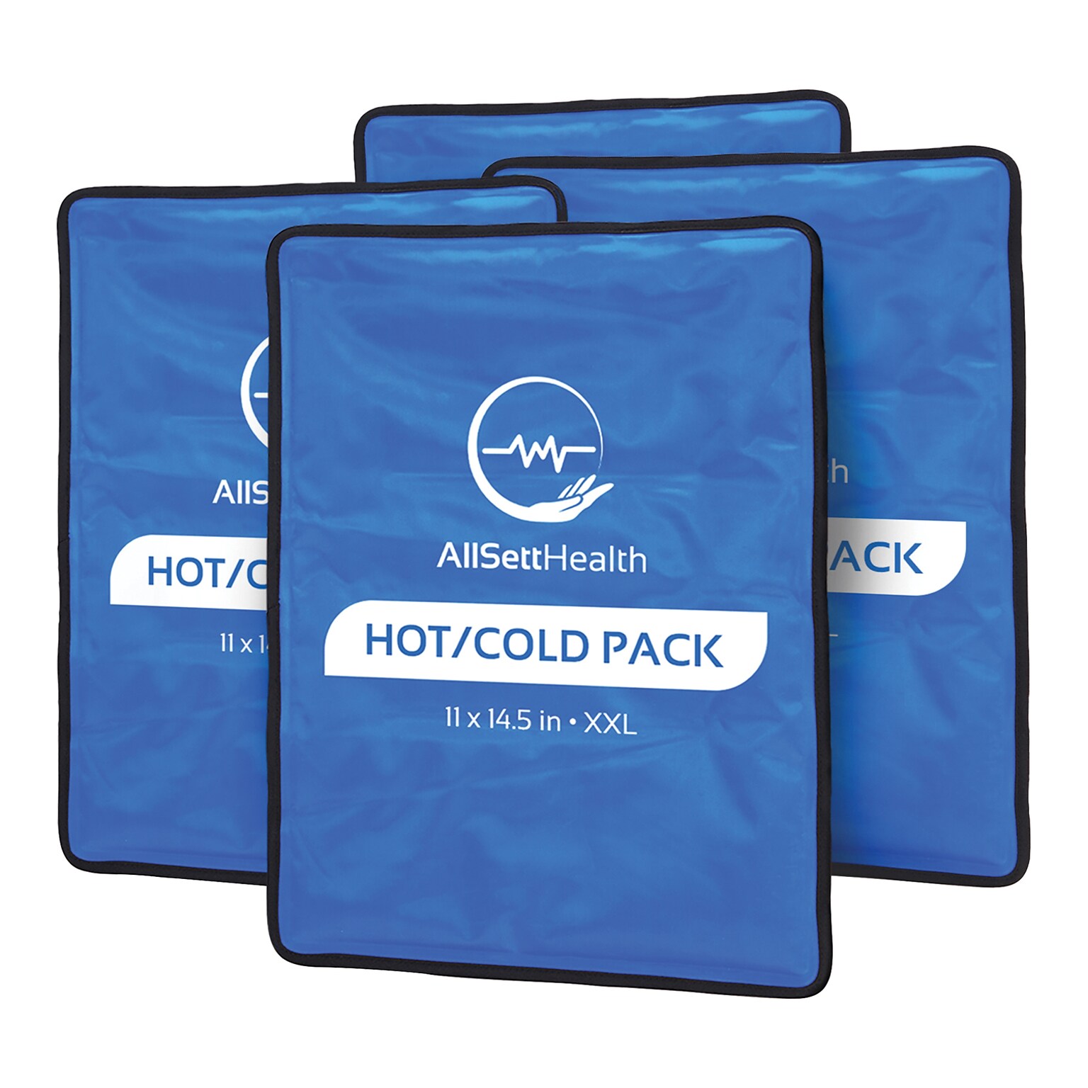 AllSett Health XXL Reusable Hot and Cold Gel Packs for Injuries, 4-Pack (ASH07)