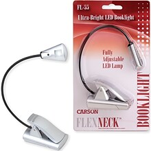 Carson Optical FlexNeck 6 Fully-Adjustable Booklight, Silver (CSNFL55)