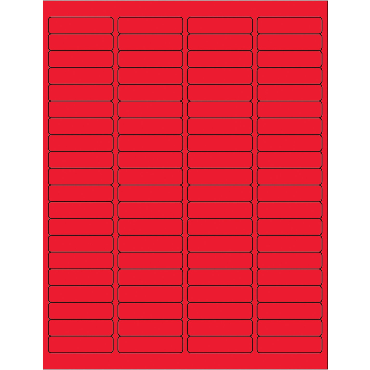 Tape Logic® Rectangle Laser Labels, 1 15/16 x 1/2, Fluorescent Red, 8000/Case (LL171RD)