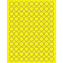 Tape Logic® Fluorescent Circle Laser Labels, 3/4, Fluorescent Yellow, 10800/Case (LL190YE)