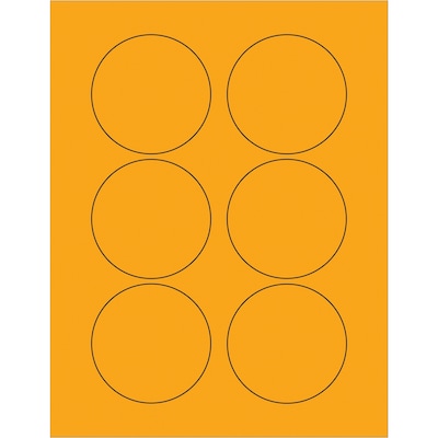 Tape Logic Fluorescent Circle Laser Labels, 3, Fluorescent Orange, 600/Case (LL195OR)