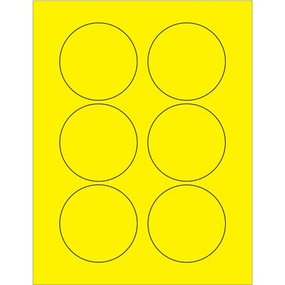 Tape Logic Fluorescent Circle Laser Labels, 3, Fluorescent Yellow, 600/Case (LL195YE)