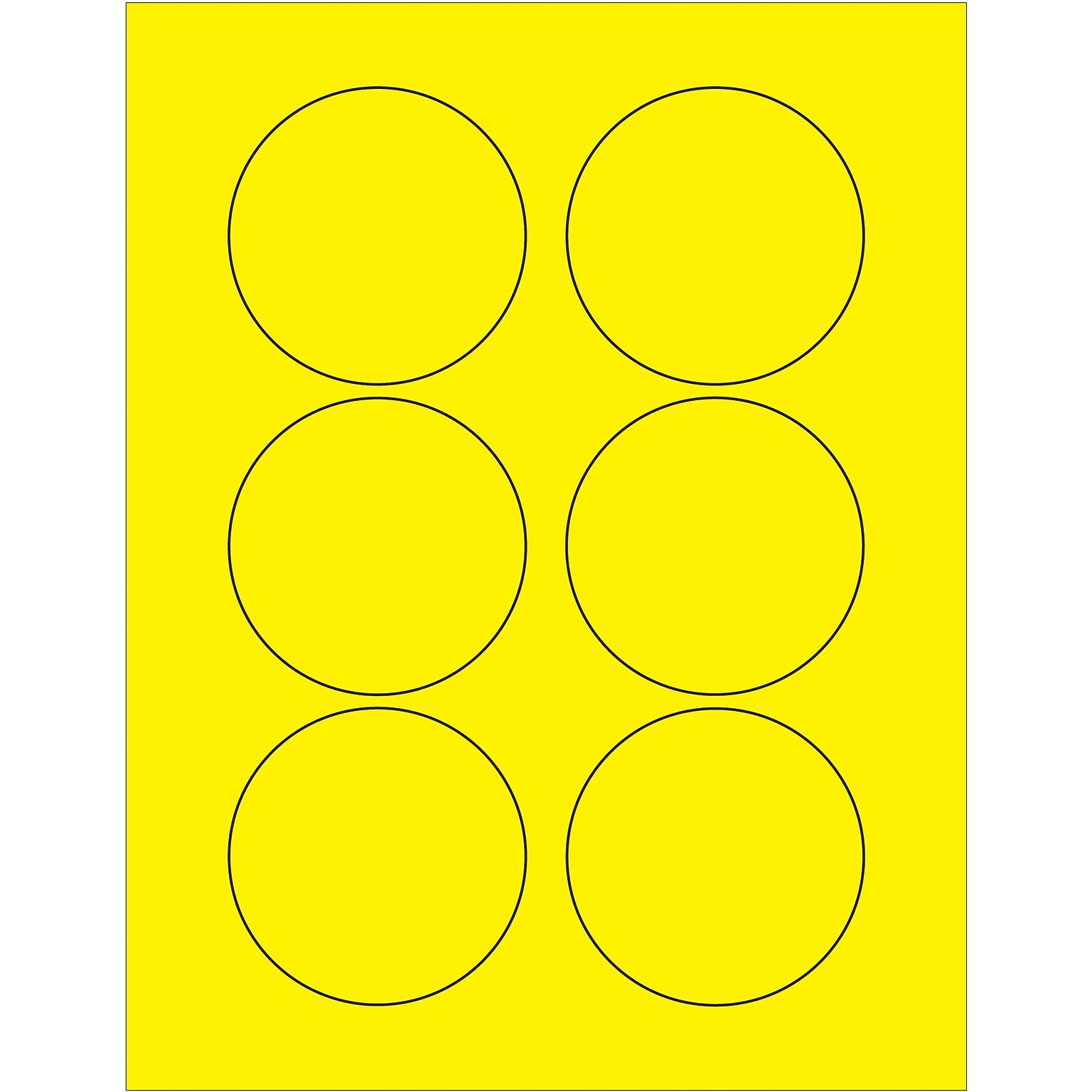 Tape Logic Fluorescent Circle Laser Labels, 3, Fluorescent Yellow, 600/Case (LL195YE)