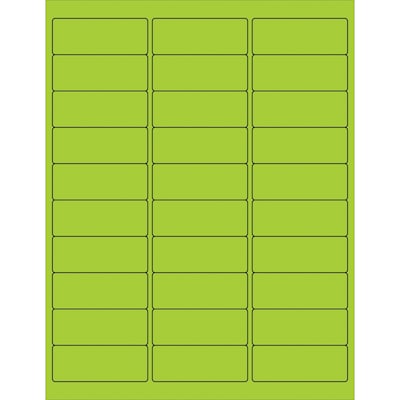 Tape Logic® Removable Rectangle Laser Labels, 2 5/8 x 1, Fluorescent Green, 3000/Case (LL405GN)