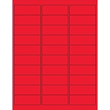 Tape Logic® Removable Rectangle Laser Labels, 2 5/8 x 1, Fluorescent Red, 3000/Case (LL405RD)