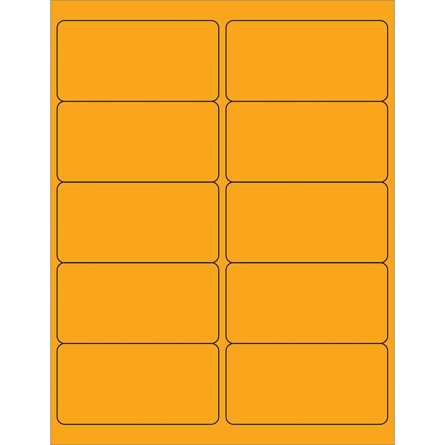 Tape Logic® Removable Rectangle Laser Labels, 4 x 2, Fluorescent Orange, 1000/Case (LL410OR)